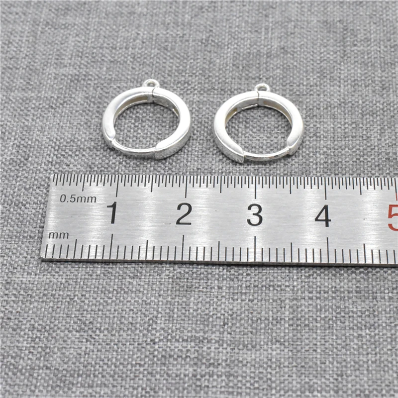 2 Pairs 925 Sterling Silver Earring Hoops with Closed Ring Ear Wire for Jewelry Making