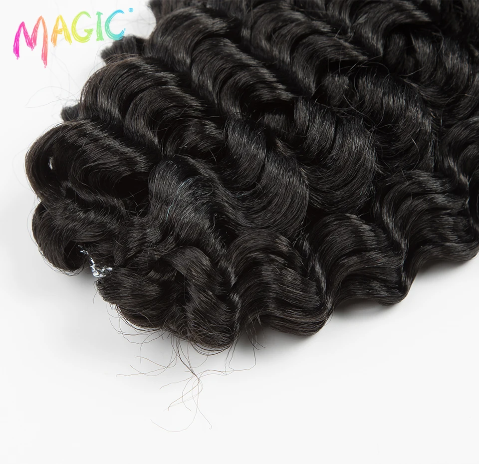 Torção da paixão mágica Crochet Hair Extension, Afro Kinky Curly Hair, Ombre Color Bundles, Water Wave Trança, sintético, 3 pcs