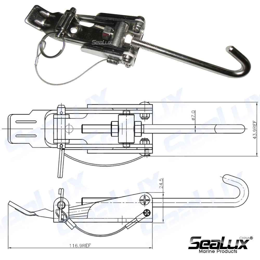 Sealux Marine Grade SS304 Anchor Chain Tensioner for Boat Marine Accessories Hardware