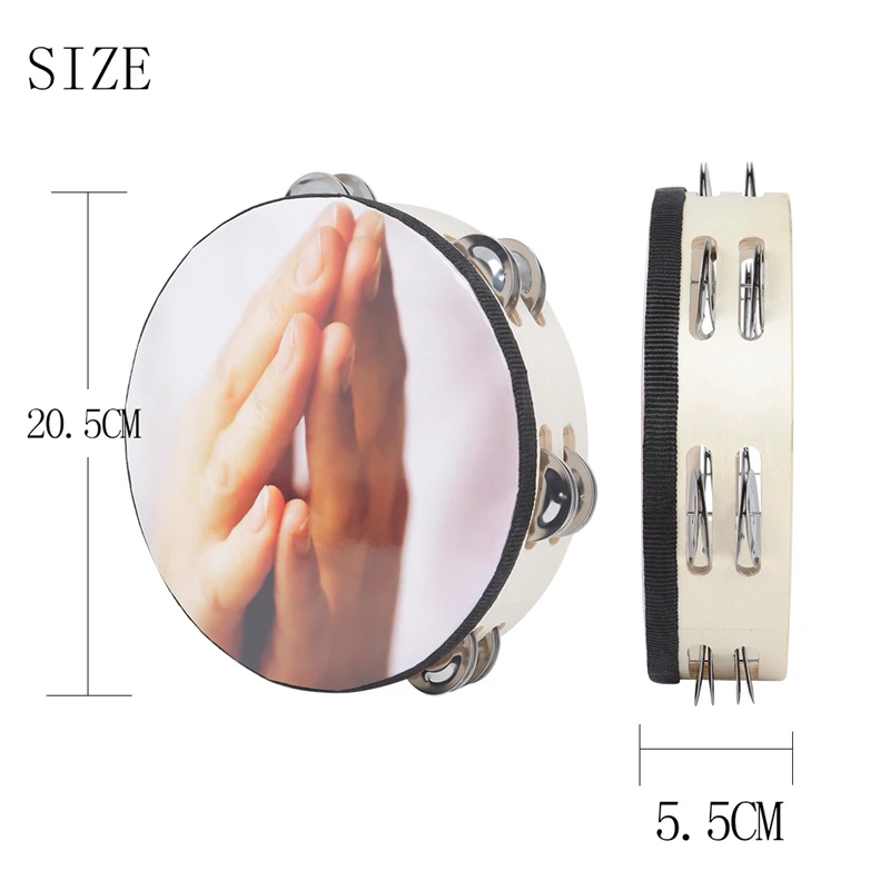 Eight-inch Double-layer Hand Tambourine Orff Hand Bell Education Equipment Musical Instrument