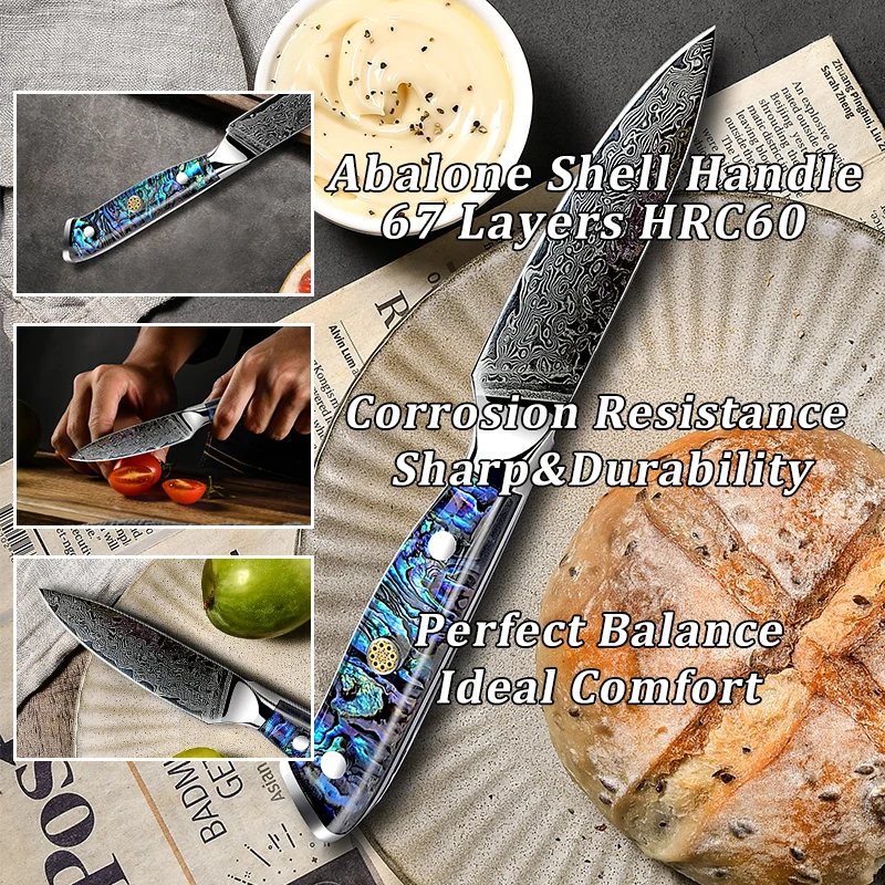 10 PCS Chef Knife Set Japanese Damascus Steel Santoku Utility Cleaver Bread Paring Slicing Professional Kitchen Knives Cutlery