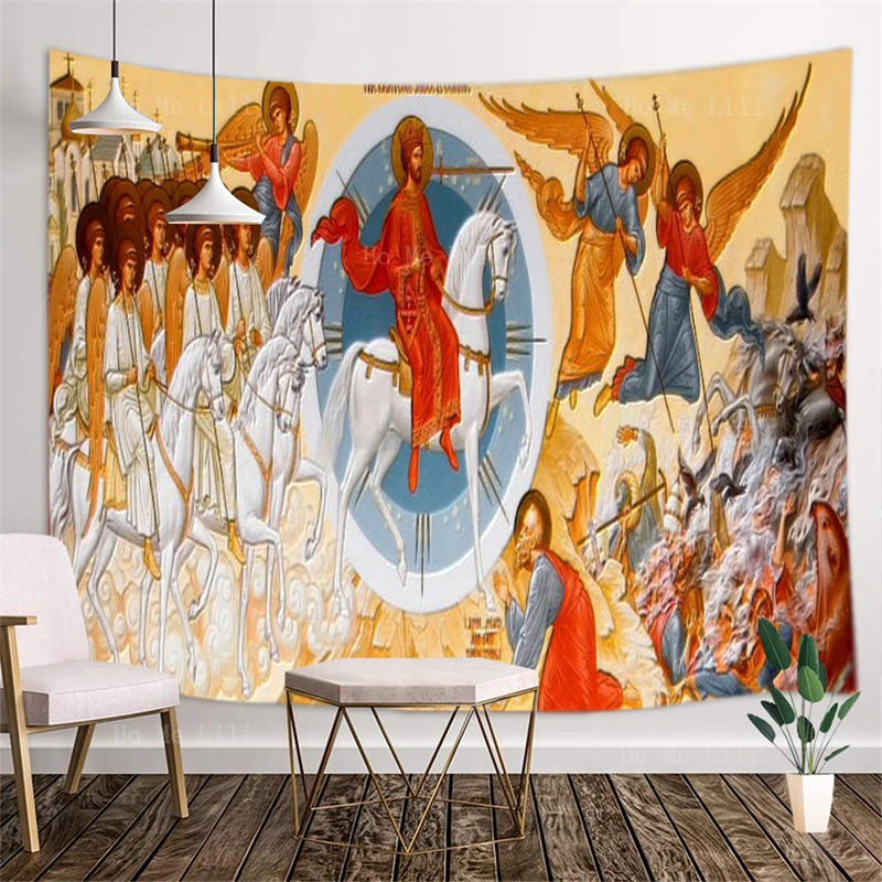 Roman Church Icon Transfiguration Of Jesus Last Judgement Divine Kingdomtide Gods Orthodox Christianity Tapestry By Ho Me Lili