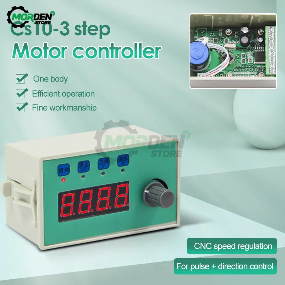 Speed RPM Display Stepper Servo Motor Driver Controller Speed Adjustable Reversal Fixed Continuous Round Trip Power Supply