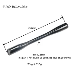 Pro Bomesh Taper ABS Plastic Tube 26cm Grip Butt Section Painted Black Rod Building Component Handle Repair DIY Blank Accessory