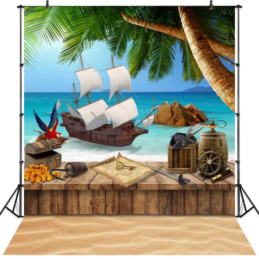 Neoback-砂浜の写真の背景,ビーチの写真の背景,海賊のジャッキ