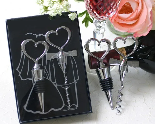 Lote 20 Set de Vino unión corazones - Detalles, recuerdos y regalos para bodas, bautizos, comuniones baratos y originales