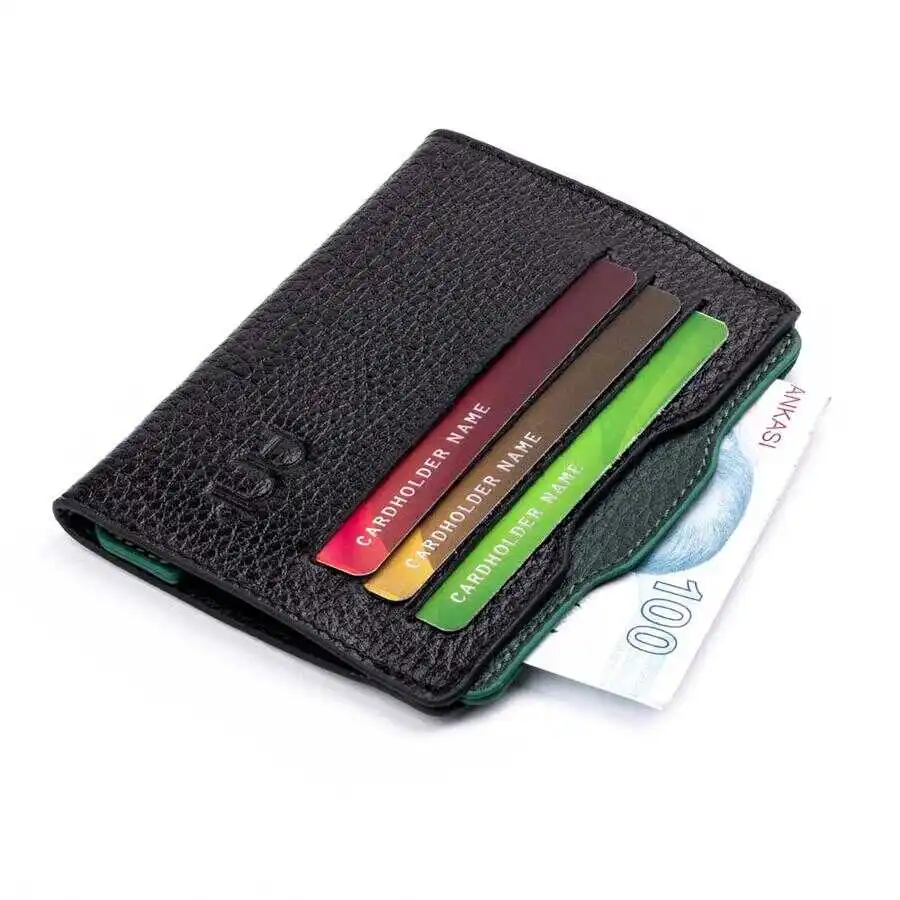 Rio Sport Nested Leather Card Holder Wallet Black-Green Purse Casual Quality Luxury Stylish Design Durable Sturdy Long Lasting