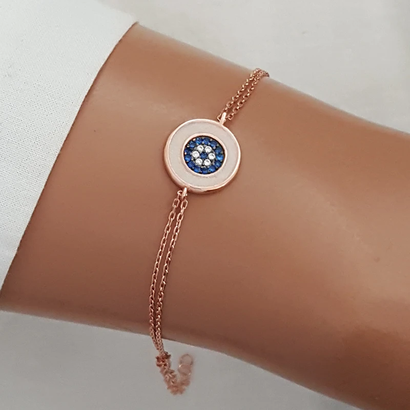 Trendy Good Luck Enamel Evil Eye Bracelet NEW Fashion Model Lucky Silver 925 Bracelets for Women High Quality Gift Luxury Shi