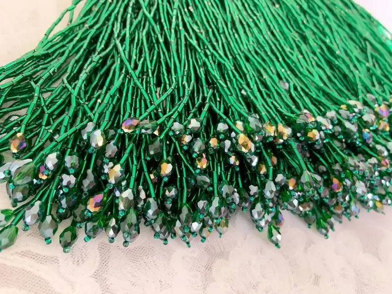 1 Yard Bead Fringe Tassel Trim For Dance Costume Haute Couture Dress Trimming Beading Fringe