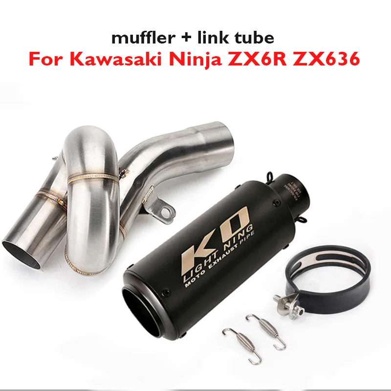 

Motorcycle 51mm Exhaust Tip Muffler Connection Link Mid Pipe for Kawasaki Ninja ZX6R ZX636 2009-2020