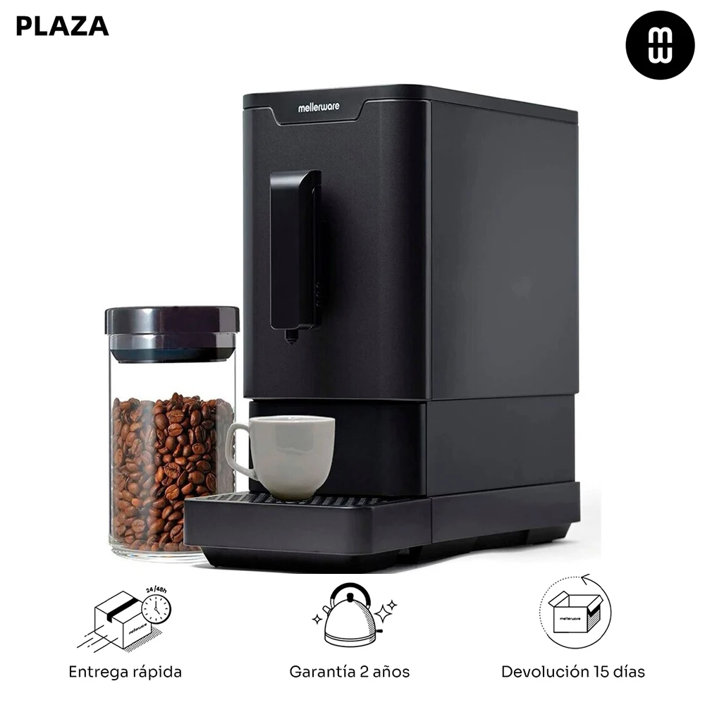 Mellerware-superautomatic coffee maker. 19bar. Ground coffee adjustable. Auto-cleaning. 1470W. Digital.