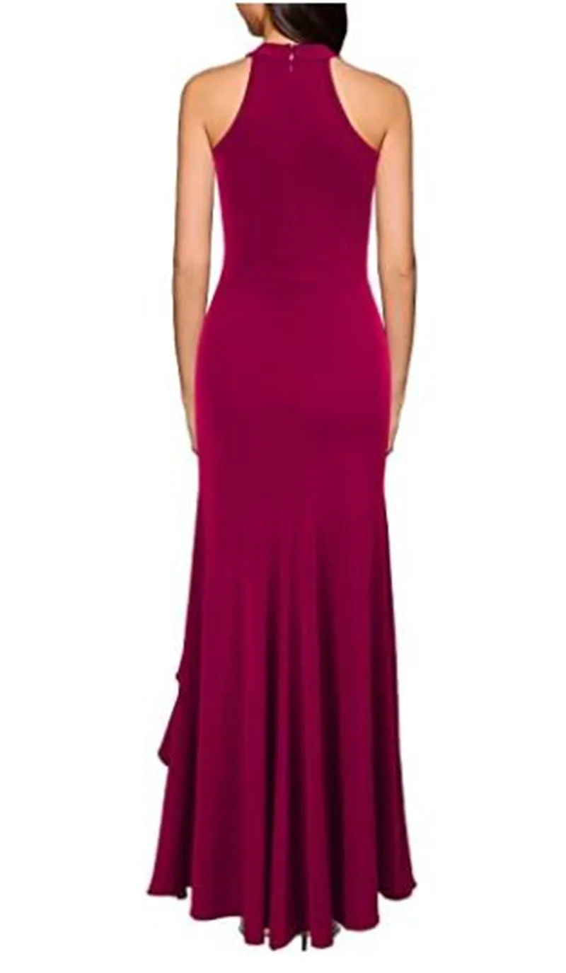 Mantel Ärmellose Bodenlangen High Neck frauen Split Abendkleid Spandex Cocktail Lange Kleider