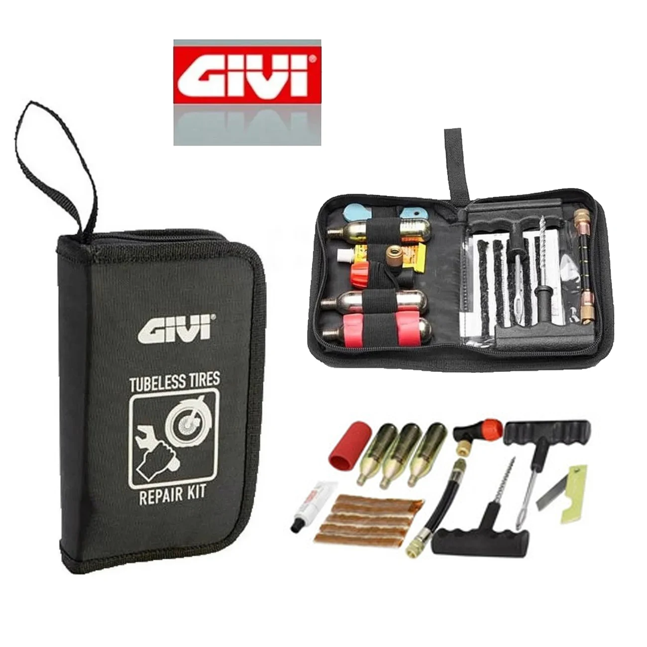 Givi/Oxford/Puig-Kit de réparation de crevaison de pneu, outils pour roues de moto, moto, divers modèles