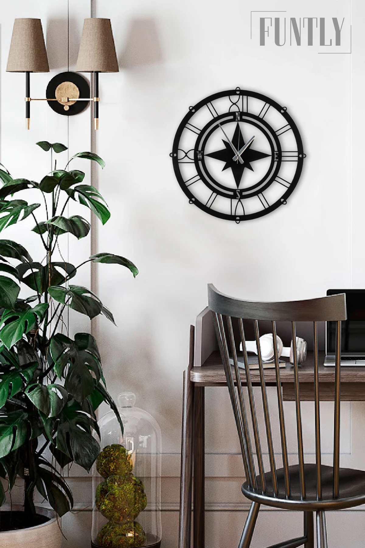 Wood black wall clock decorative stylish basketball content slam dunk living room clock