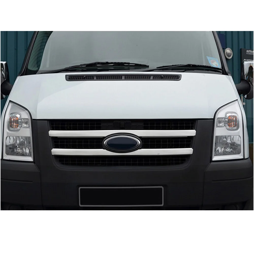 For Ford Transit Chrome Front Grille 2 Pcs 2007-2013 Between . Stainless Steel. A + Quality. Modified Design