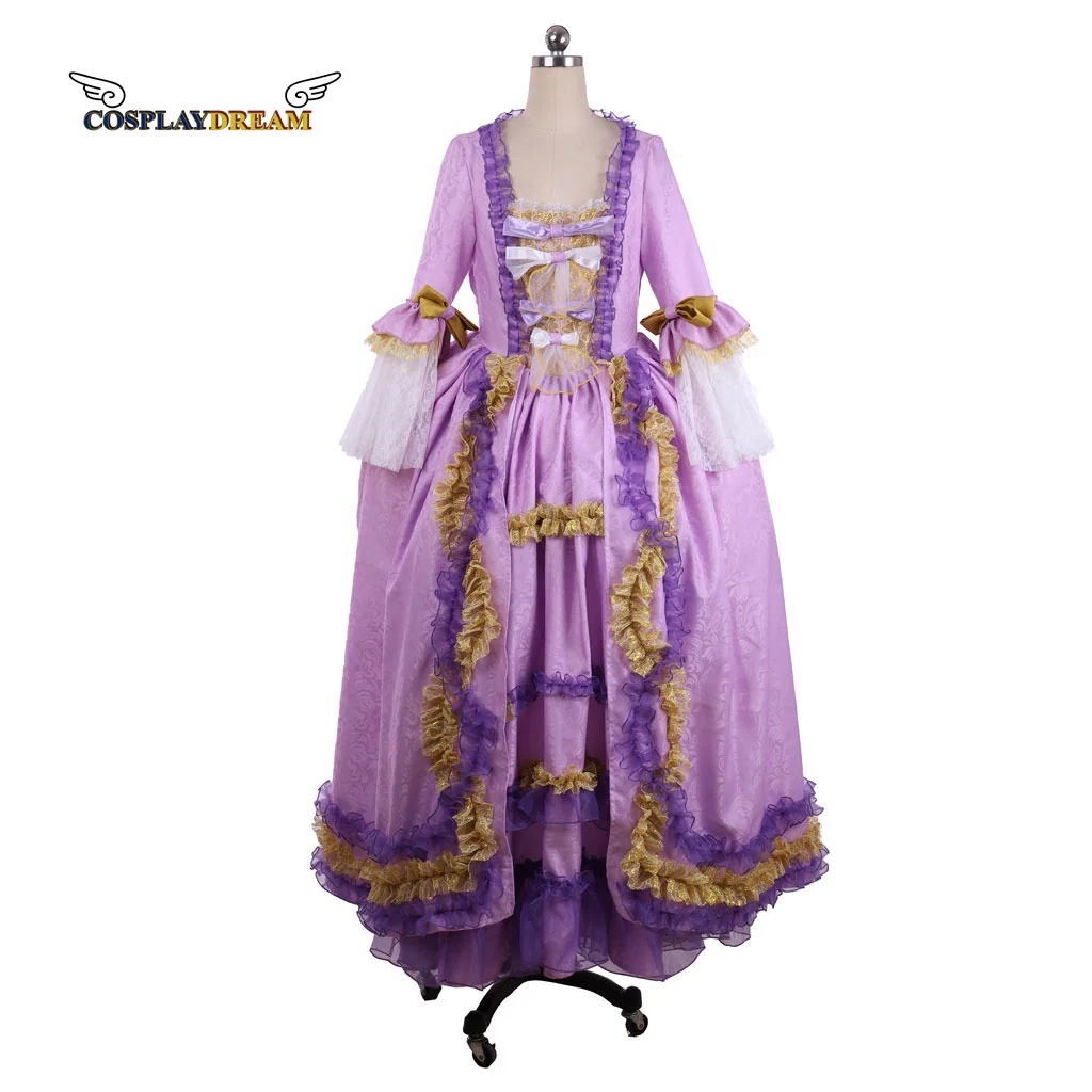 

Medieval Revolution Georgian Era Victorian Ball Gown Costume 18th Century Rococo Dress Costume Marie Antoinette Purple Dress