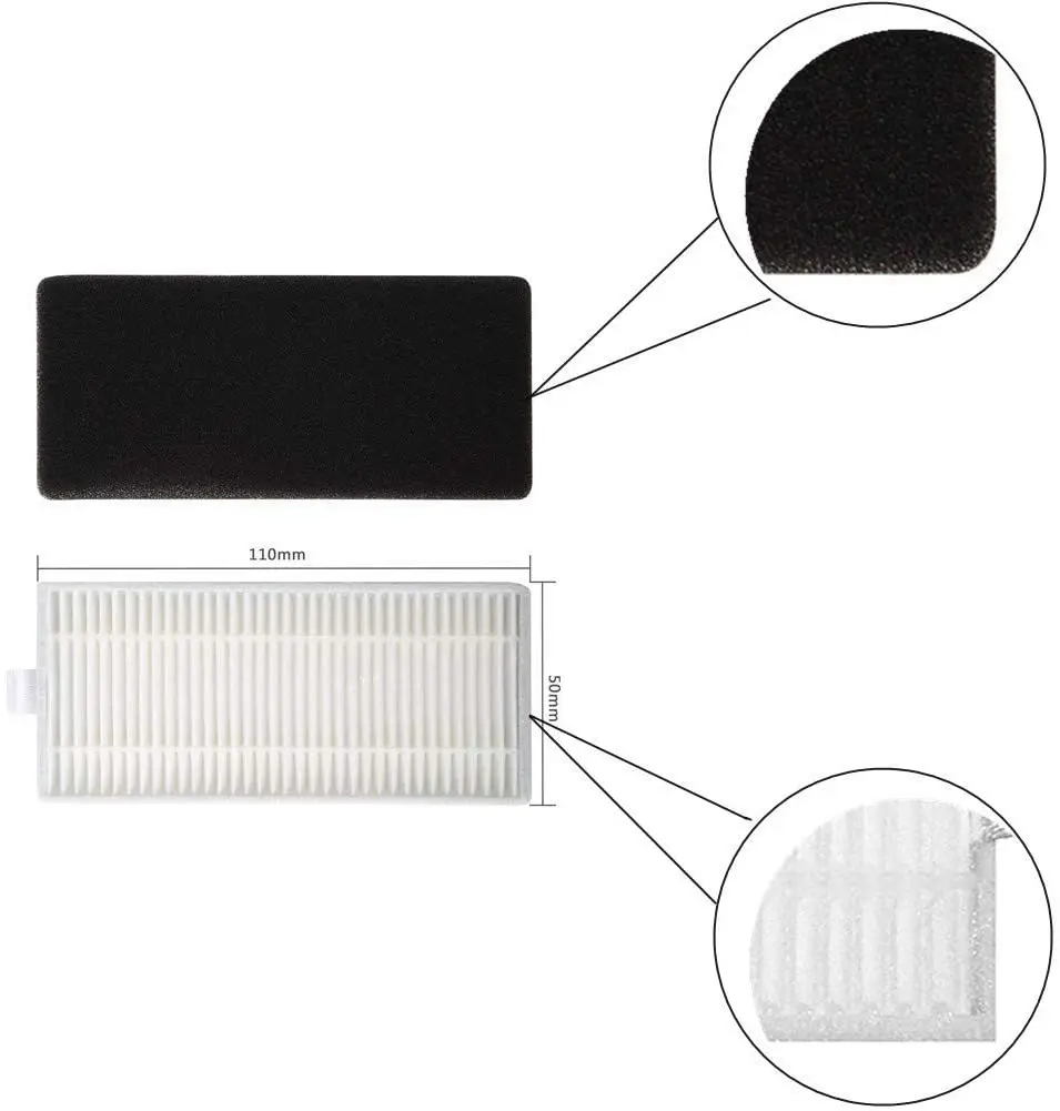 Side brushes Pack, HEPA filters and filters replacement accessories for Cecotec Conga vacuum cleaner-side brushes