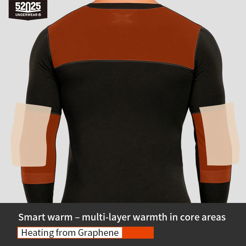 52025 Men Thermal Underwear Women Thermal Underwear Merino Wool Graphene Fabric Premium Design Seamless Soft Warm Long Johns