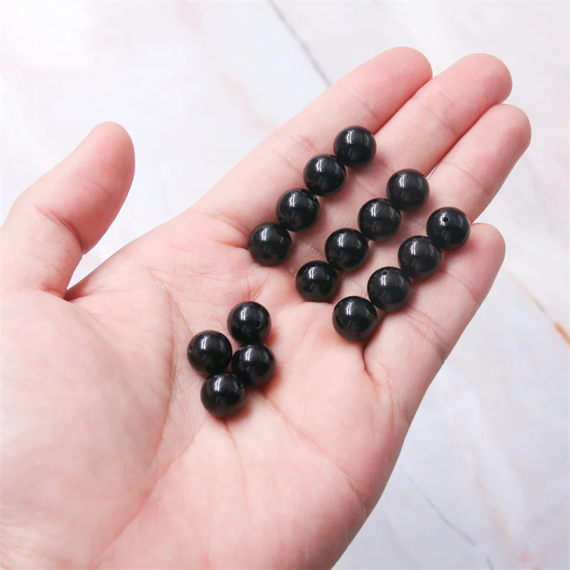 

5pcs Black Agate Onyx Half Drilled Semi Hole Beads Round 6/8/10mm Natural Stone Findings For Jewelry Making DIY Earrings Pendant