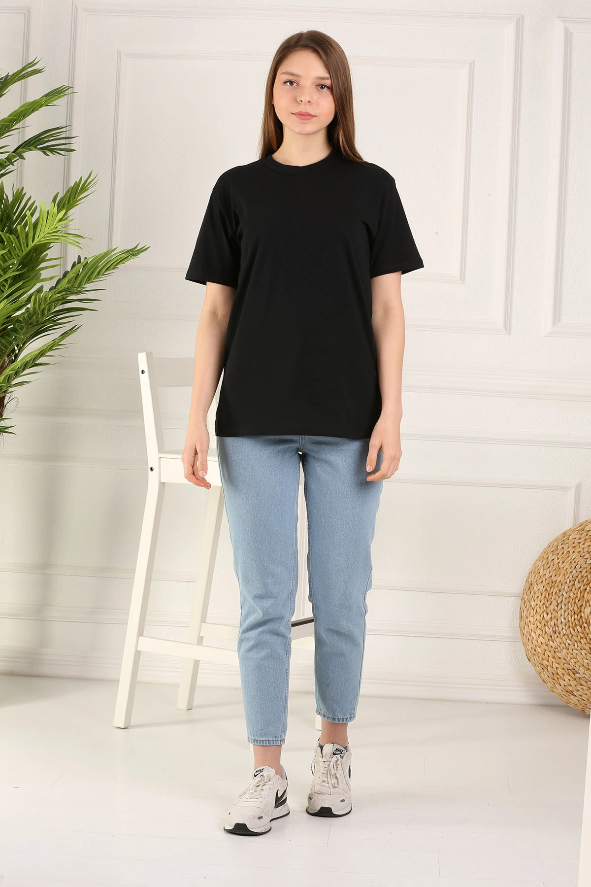 Basic 100% Katoenen T-shirt Vrouwen Gemaakt In Turkije Kleding 2022 Zomer Toevallige Effen Kleur O Hals Moslim Vrouwelijke Tops modest Lange