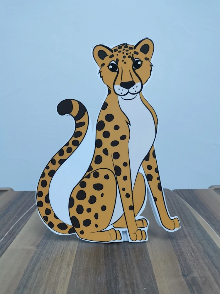 Cheetah Foam-board Cutout Standee with Cardboard Stand Birthday Party Decoration Kids Safari Party Supplies Farm Concept Party