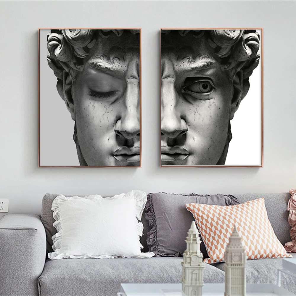 

Black White Art Wall Painting David Di Michelangelo Disegno Canvas Painting Posters Prints For Living Room Morden Home Decor