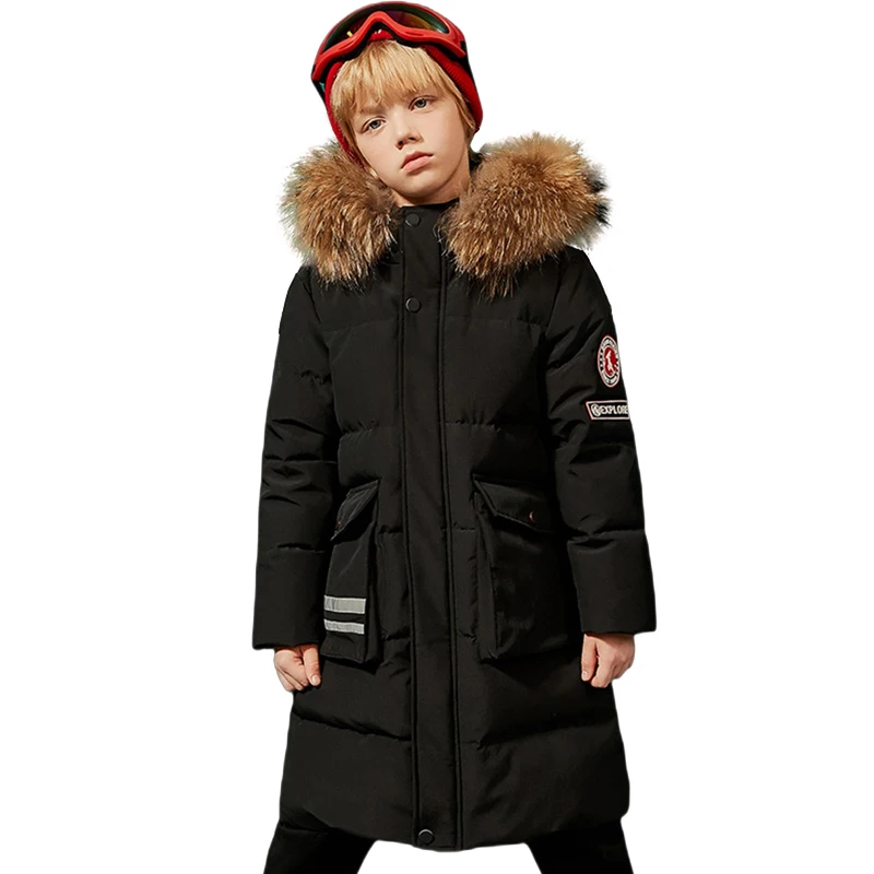 

Visaccy Boys Warm Hoodie Coat Kids Duck Down Jacket Fashionable Children's Thicken Parkas Outwear