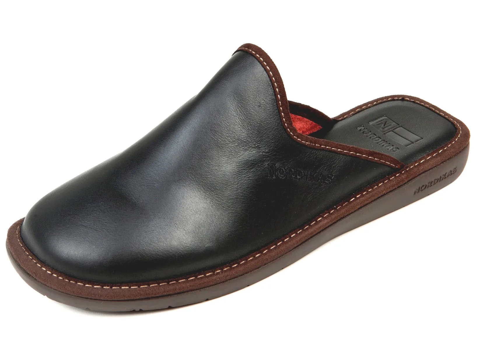 131 leather black Nordikas, Shoeshop, men's shoes, slippers, house shoes, men's slippers, flat shoes