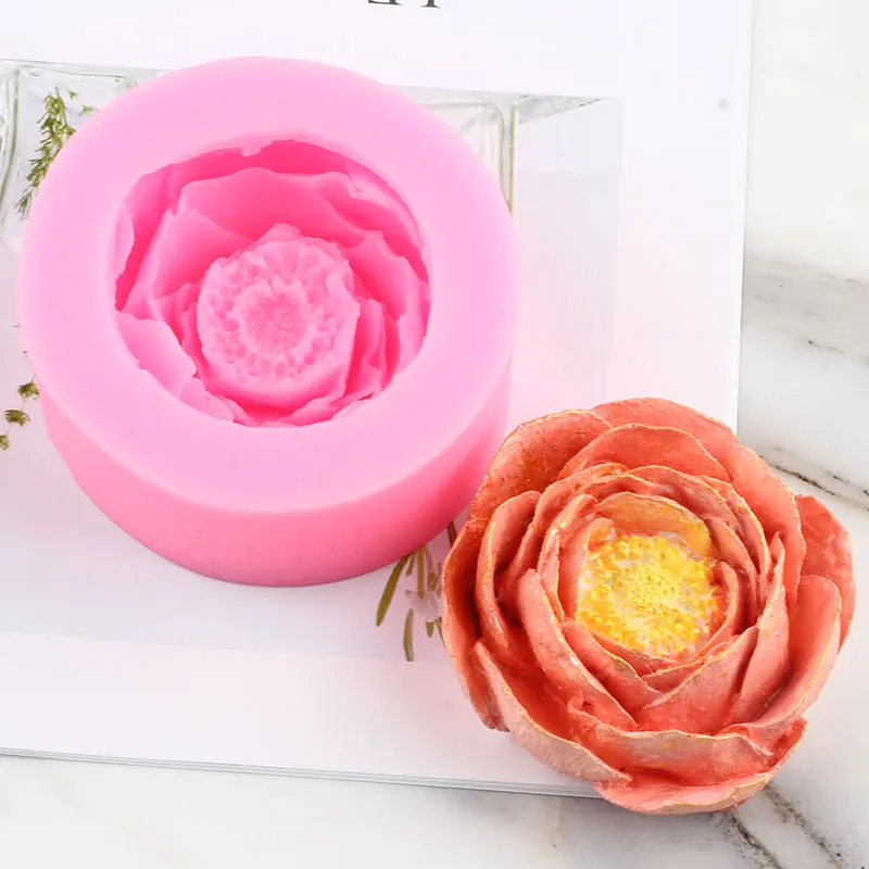 3D Rose Flower Silicone Mold Peony Tulip Poppy Soap Clay Resin Candle Making Molds Candy Chocolate Jelly Fondant Decorating Tool