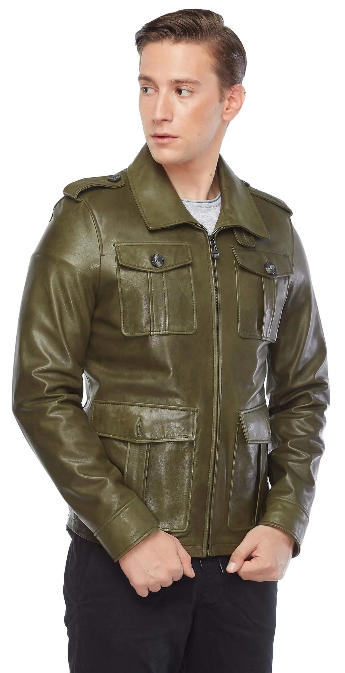 Ares Da Thật Nam Da Xanh Orjinal Da Cừu Thu Đông 2022 Biker Slim Size Lớn VintageTürkiye