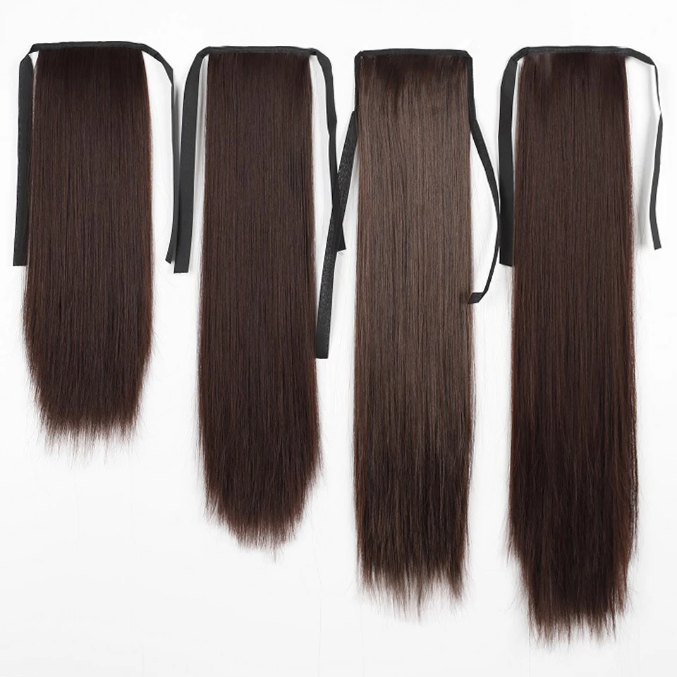 Extensiones de Cabello sintético, cola de caballo súper larga y recta, 32 pulgadas