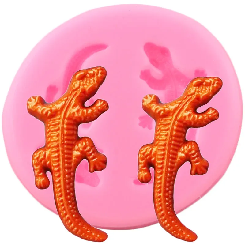 Lizard Silicone Molds Gecko Salamander Cupcake Topper Fondant Cake Decorating Tools Resin Clay Candy Chocolate Gumpaste Moulds