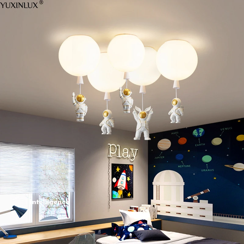 Colorful Cartoon Astronaut Balloon Pendant Hanging Lamp For Children's Bedroom Living Dining Room Indoor Daily Lighting AC90-260