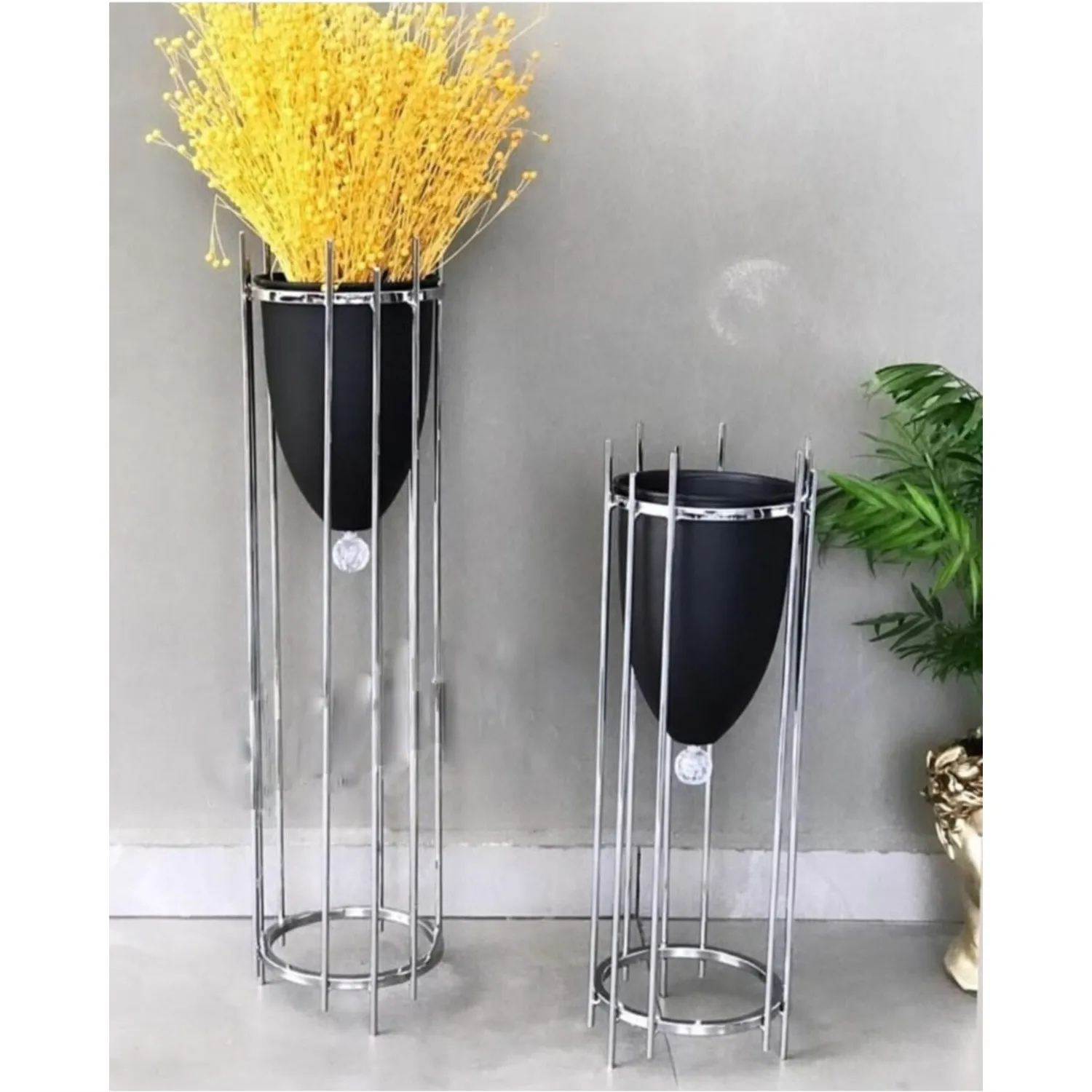 Nordic Metal Flower Pot luxury 2 Pcs 3 Color Decorative Vase Iron Stand Plant Pots support glasses big macetero Home Decoration