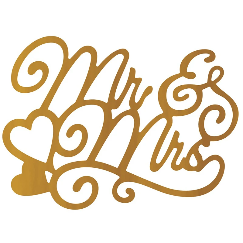 2024 New Arrival Metal Mr and Mrs Word Letter Cutting Dies for Scrapbooking Phrase Greeting Card Making Stencils