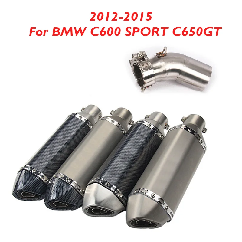 

Motorcycle Exhaust System Full Muffler Silencer Baffle Tip Connect Link Tube Pipe for BMW C600 SPORT C650GT 2012-2015