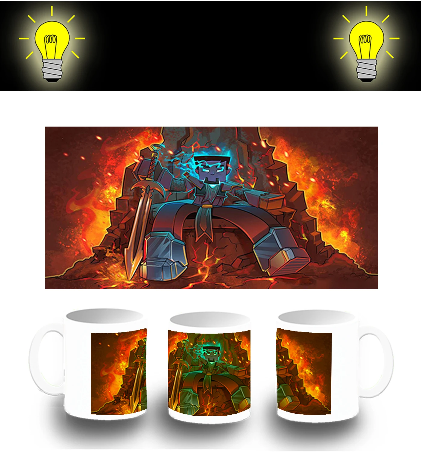 CUP PHOTOLUMINESCENT KING OF THE WORLD 3D glitter mug