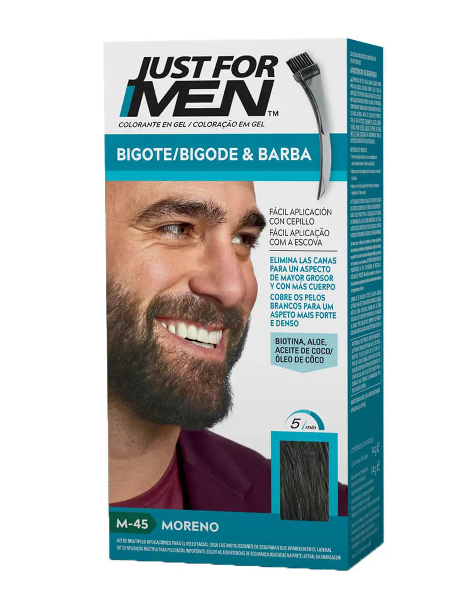 Just for men moustache and beard m 45 brunette removes gray hair