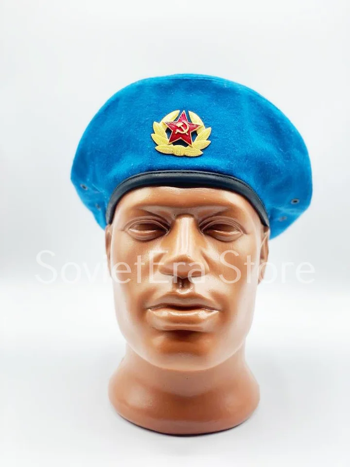 3139 Ussr Soviet Style Russian Army Uniform Blue Vdv Paratrooper Beret Cap Hat Soviet Russian Airborne VDV Margelov Blue Beret Hat cockade  main image 3