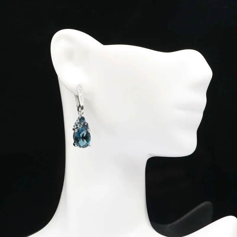 Buy 4 Get 1 Free Lovely 5.7g Violet Tanzanite Aquamarine Pink Morganite London Blue Topaz CZ Silver Earrings
