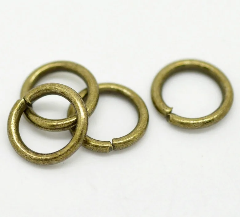 Doreen Box Lovely Antique Bronze Open Jump Rings 0.8mm 5mm 7mm 10mm Jewelry Findings Rings for DIY Jewelry Making , 200-1000PCs