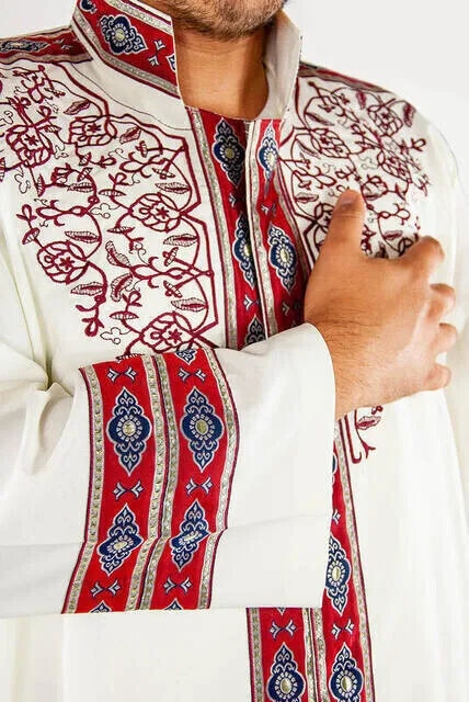 Vestido árabe de Jubba musulmán para hombre, caftán bordado de calidad para maestro islámico de Turquía, Ramadán religioso personalizado de Dubái