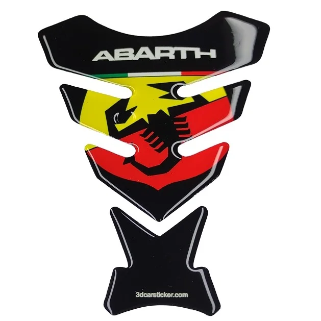 

Tank Pad Fuel Prodector 3D Sticker Decal Motorcycle Gas Protect Abarth Italy Black Gift Helmet Warning