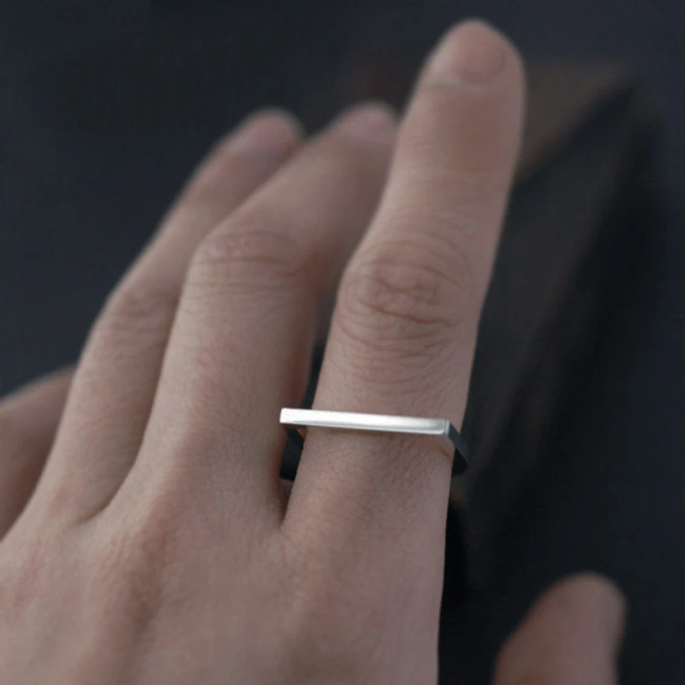 SUNIBI Stainless Steel Ring for Woman Popular Hip Hop Simple Geometric Punk Ring Gift Party Wholesale Dropshipping