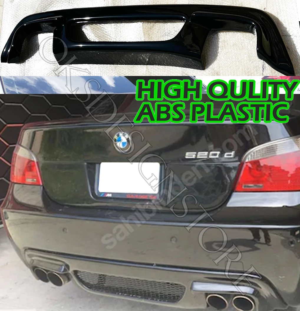 For BMW E60 M 2003 2004 2005 2006 2007 2008 2009 2010 TECH Rear Bumper Diffuser ABS Plastic piano Black Rear Diffuser Bumper