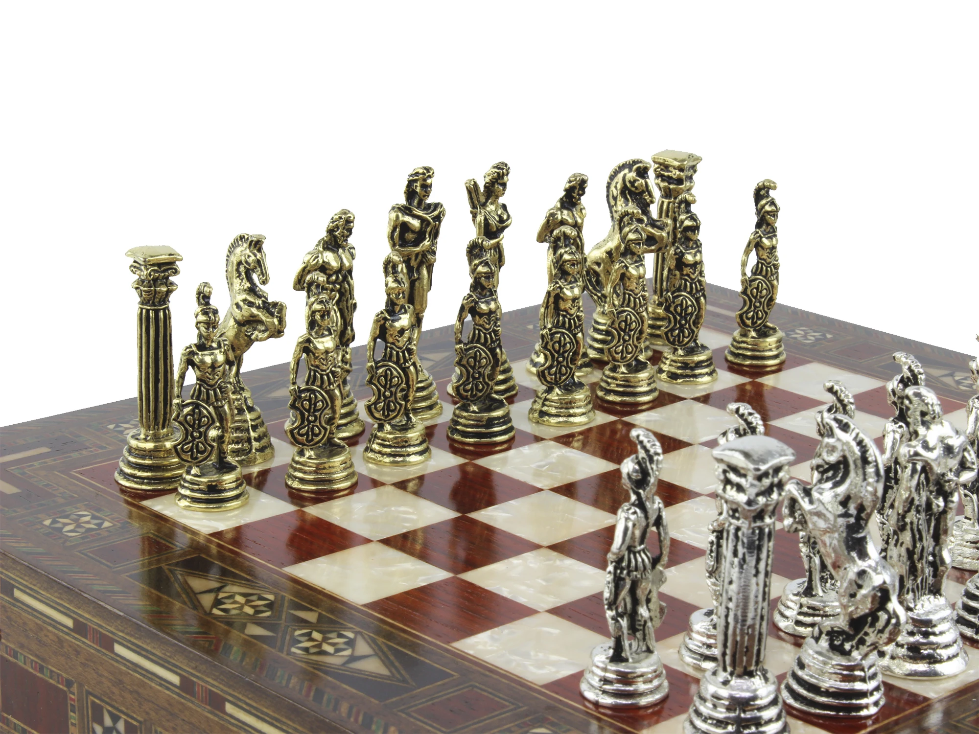 Personalized Chess Board Game Custom Wooden Rosewood Board and Metal Chess Figures 10.8 Inc Chess Custom Gift for Christmas