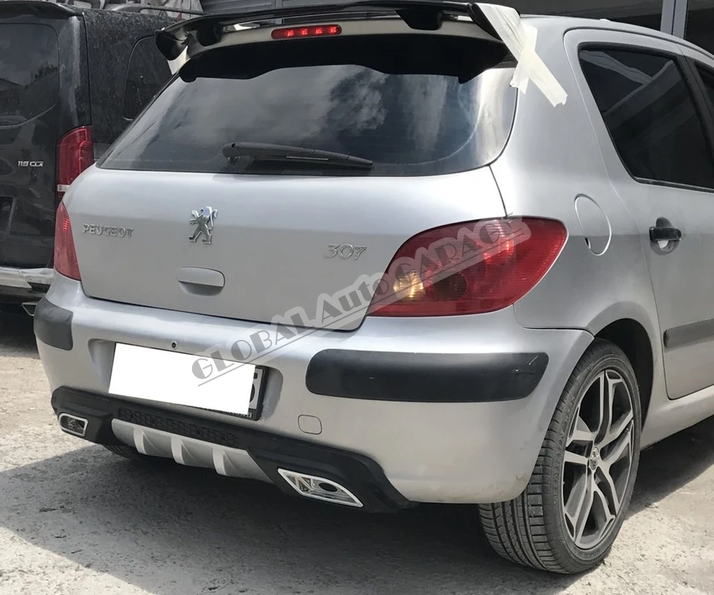 For Peugeot 307 Diffuser 2001 2002 2003 2004 2005 2006 2007 2008 Rear Bumper Extension Attachment Car Styling Auto Universal