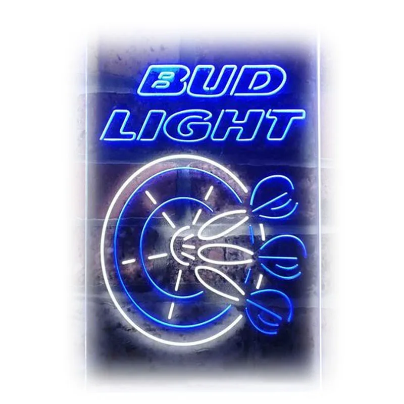 

Неоновые вывески для Bud Light Dart Неоновая вывеска игровой комнаты Affiche Wall Man Cave Room Decor Художественный культовый световой дисплей ручной работы Быстрая доставка