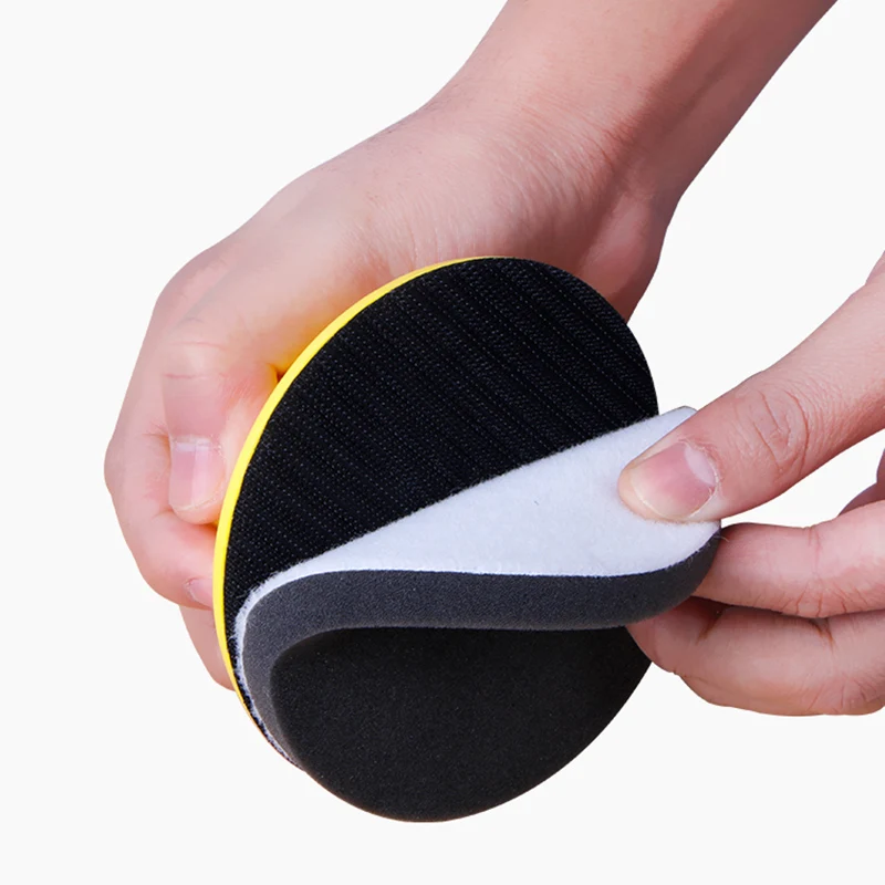 4 Inch Hand Sanding Block Round Foam Polishing Pad Abrasive Tools Hook and Loop Disc Attachment Tools Accessories