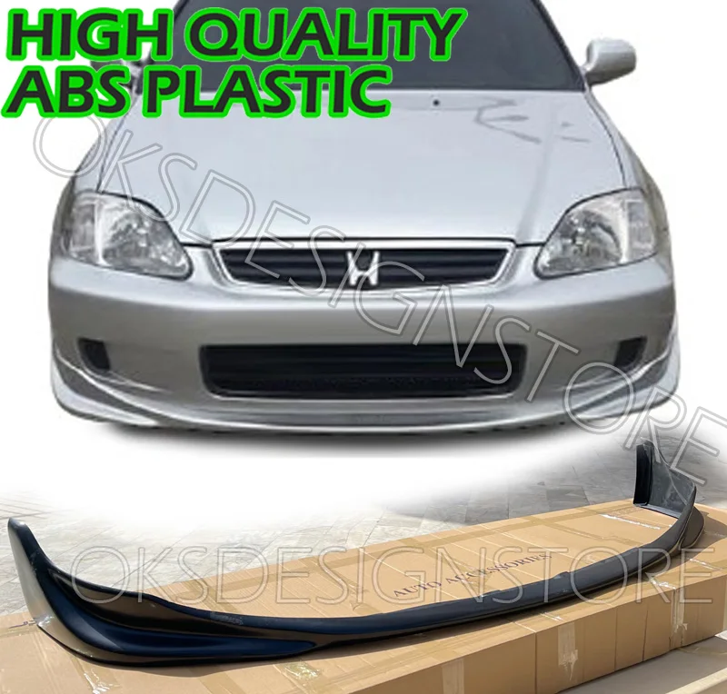 For JDM HONDA Civic EK2 sedan hatchback 1999-2001 Front Bumper Lip S2000 STYLE PLASTIC Splitter Diffuser Lip Body Kit Spoiler